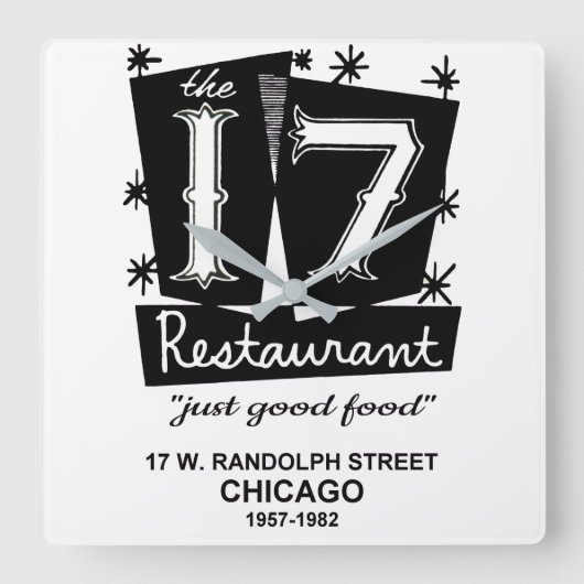 ザ17レストラン,シカゴ, IL スクエア壁時計 (正面)