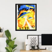 ザ2 worldsヴィンテージレトロプリント ポスター (ホームオフィス)