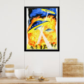 ザ2 worldsヴィンテージレトロプリント ポスター (キッチン)