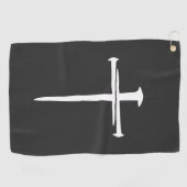 ザ3爪、 ネイルホワイトクロスクリスチャン ゴルフタオル (横)