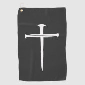 ザ3爪、 ネイルホワイトクロスクリスチャン ゴルフタオル (正面)