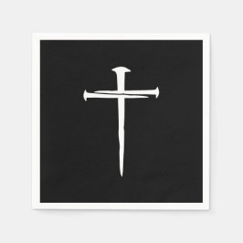 ザ3爪、 ネイルホワイトクロスクリスチャン スタンダードカクテルナプキン