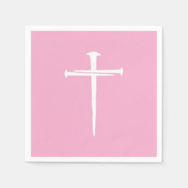 ザ3爪、 ネイルホワイトクロスクリスチャン スタンダードカクテルナプキン