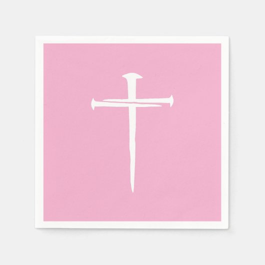 ザ3爪、 ネイルホワイトクロスクリスチャン スタンダードカクテルナプキン (正面)