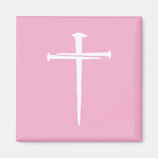 ザ3爪、 ネイルホワイトクロスクリスチャン マグネット (正面)