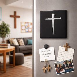 ザ3爪、 ネイルホワイトクロスクリスチャン マグネット