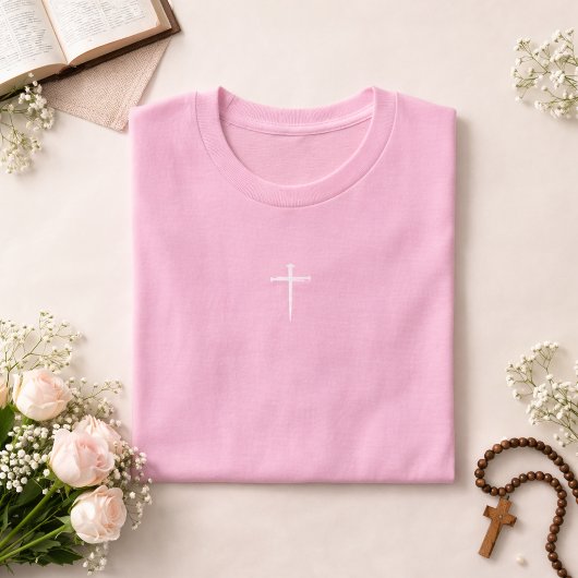 ザ3爪、 ネイルホワイトクロスクリスチャン Tシャツ