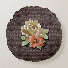 ザ3Dレザーアカデミアデコール ラウンドクッション