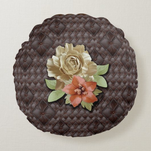 ザ3Dレザーアカデミアデコール ラウンドクッション (正面)