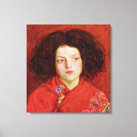 ザ・アイリッシュ・ガール1860年(キャンバス上の油をbに置く) キャンバスプリント (正面)