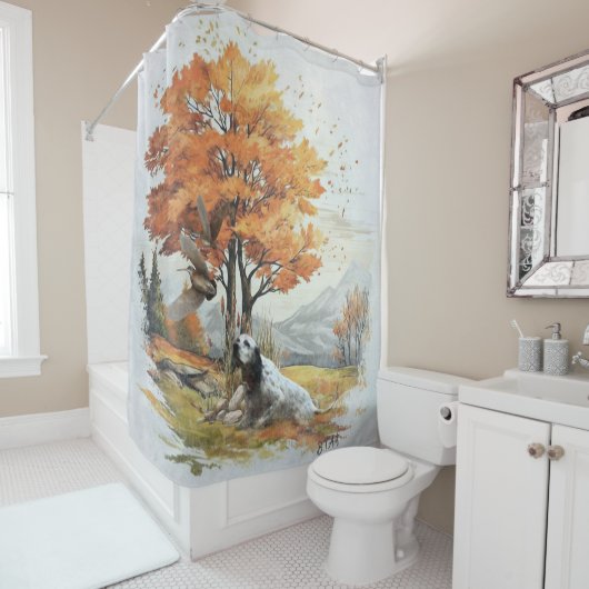 ザ・イングリッシュセッター、パッション狩り シャワーカーテン (インサイチュ)