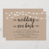 ザ・イヴ・結婚バッシュ・クラフト・リ素朴ハーサル・ディナー 招待状 (正面/裏面)