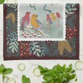 ザ・ウィンターアース・ソングクリムゾンレッドキッチンタオル キッチンタオル (折り畳み)