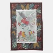 ザ・ウィンターアース・ソングクリムゾンレッドキッチンタオル キッチンタオル (縦)