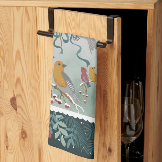 ザ・ウィンターアース・ソンググリーンキッチンタオル キッチンタオル (三つ折り)