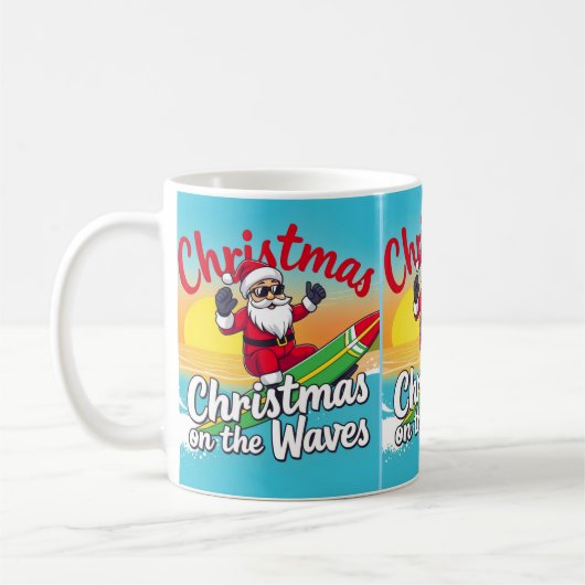 ザ・ウェーブズ・サンタのクリスマス コーヒーマグカップ (左)