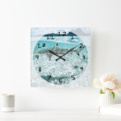 ザ・ウォーターズのサメ スクエア壁時計 (ホーム)