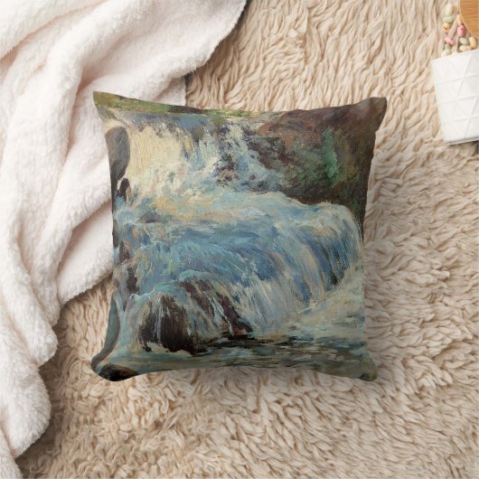 ザ・ウォーターフォール・バイ・トワックマンヴィンテージ印象主義 クッション (ブランケット)