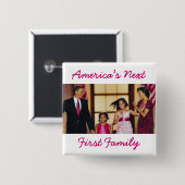 ザ・オバマス：アメリカの次の第1ファミリボタン 缶バッジ (正面&裏面)