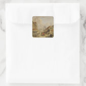 ザ・オールド・フィッシュマーケット、ノーウィッチ、1825 (パネル上の油) スクエアシール (バッグ)