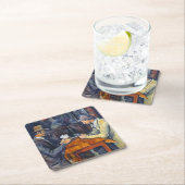 ザ・カード・プレーヤー、セザンヌ スクエアペーパーコースター (インサイチュ)