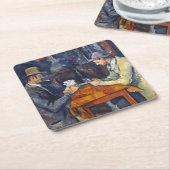 ザ・カード・プレーヤー、セザンヌ スクエアペーパーコースター (アングル)