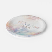 ザ・クラウド9虹ふわふわ雲ベビーシャワー ペーパープレート (アングル)