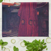 ザ・クリスタルボール、ジョン・ウィリアム・ウォーターハウス キッチンタオル (折り畳み)