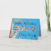 ザ・コアラの誕生日パーティー水の色の女の子カード カード (正面)