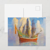 ザ・ゴールデン・ガレオン、1922年Newell Convers Wyeth著 ポストカード (正面/裏面)