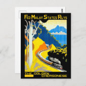 ザ・ゴールデン・チェルソン号、マレーシア、鉄道、列車、 ポストカード (正面/裏面)