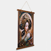 ザ・ゴールデン・ドラゴン芸者ガールAI Art by Xzendor7 吊り下げ型タペストリー (傾斜あり)