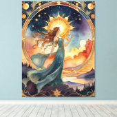 ザ・サン – タロットインスパイア絵を描 キャンバスプリント (インサイチュ (ウッドフロア))