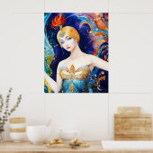 ザ・シェルファウンテン：夕べガウンbyパキン ポスター (キッチン)