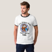 ザ・ジッタリー・オウル コーヒー＆ティーカフェ Tシャツ (正面フル)