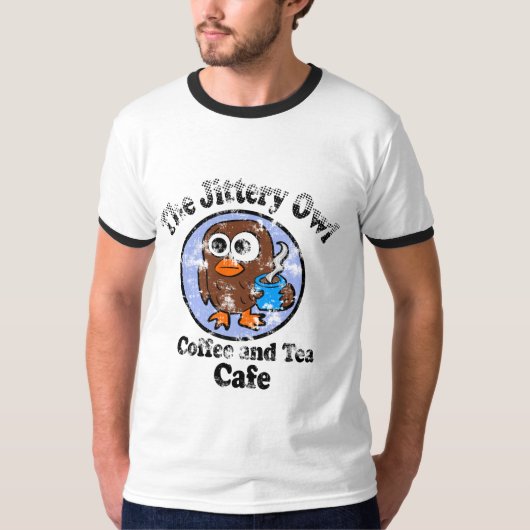ザ・ジッタリー・オウル コーヒー＆ティーカフェ Tシャツ (正面)