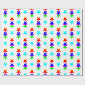 ザ・スターズ・アライン、カラフルおもしろい・誕生日・キッズ ラッピングペーパー (フラット)