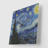 ザ・スターリーナイト・バイ・ヴァン・ゴッホ スクエア壁時計 (傾斜)