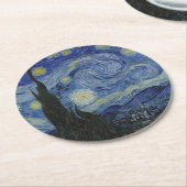 ザ・スターリー・ナイト、油彩画、ビンセント・ヴァン・ゴッホ ラウンドペーパーコースター (アングル)