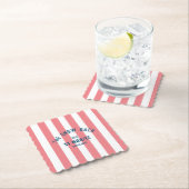 ザ・スノー・バッハ ピンク カバナ ストライプ ブライズメイド ペーパーコースター (インサイチュ)