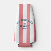 ザ・スノー・バッハ ピンク カバナ ストライプ ブライズメイド ボトルクーラー (正面)