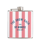ザ・スノー・ビーチ・ピンク・カバナ・ストライプ・バチェロレッテ フラスク (正面)
