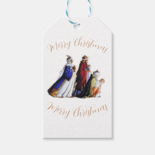 ザ・スリーマギ贈り物とクリスマスグリーティング ギフトタグ (正面)