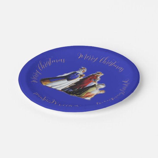 ザ・スリーマギ贈り物とクリスマスグリーティング ペーパープレート (アングル)