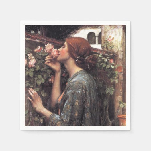 ザ・ソウル・オブ・ザ・バラ(by John William Waterhouse) スタンダードカクテルナプキン (正面)