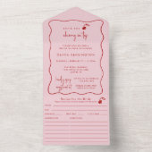 ザ・チェリー・オン・トップ ブライダルシャワー & レシピ オールインワン招待状 (内側)