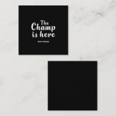 ザ・チャンプはここファンタジー・フットボール&スポーツ スクエア名刺 (正面/裏面)