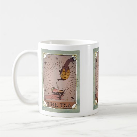 「ザ・ティー」ヴィンテージタロットカード神秘的な魔女アート コーヒーマグカップ (左)