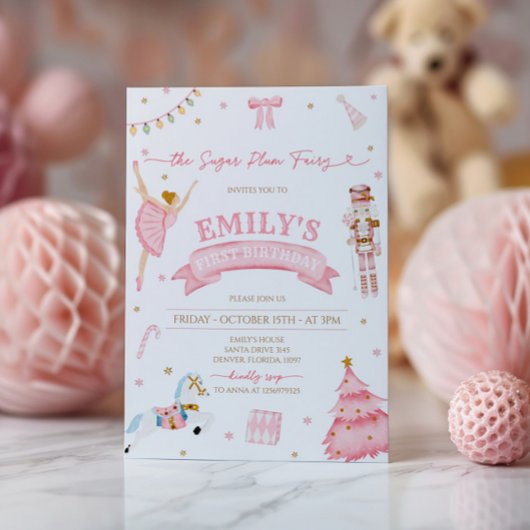 ザ・ナツクラッカー冬のオネダーランド1歳の誕生日 招待状