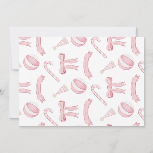 ザ・ナツクラッカー冬の1st誕生日の写真 招待状 (裏面)